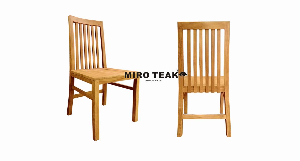 MIRO TEAK  STRIPES DINING CHAIR  條背餐椅 - 3