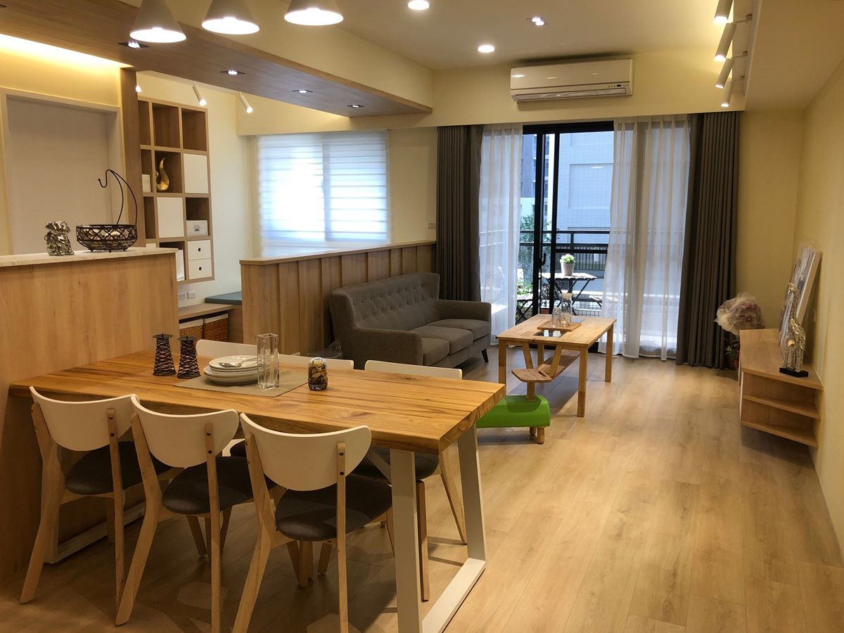 微曦中的溫潤木境 靜觀清雅庭園之美｜無印風｜28坪｜3房、2廳、2衛